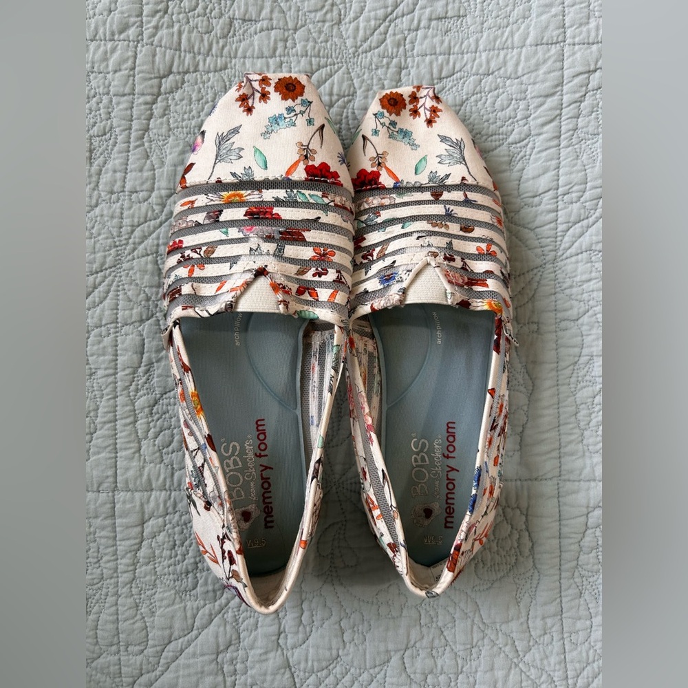 BOBS from Skechers Cream Flats with Elegant Design